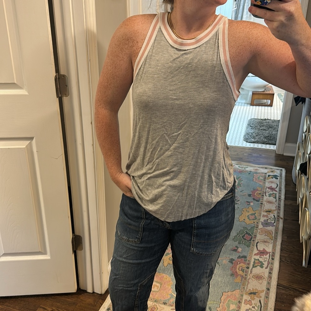 Others Follow Striped Rim Tank Top